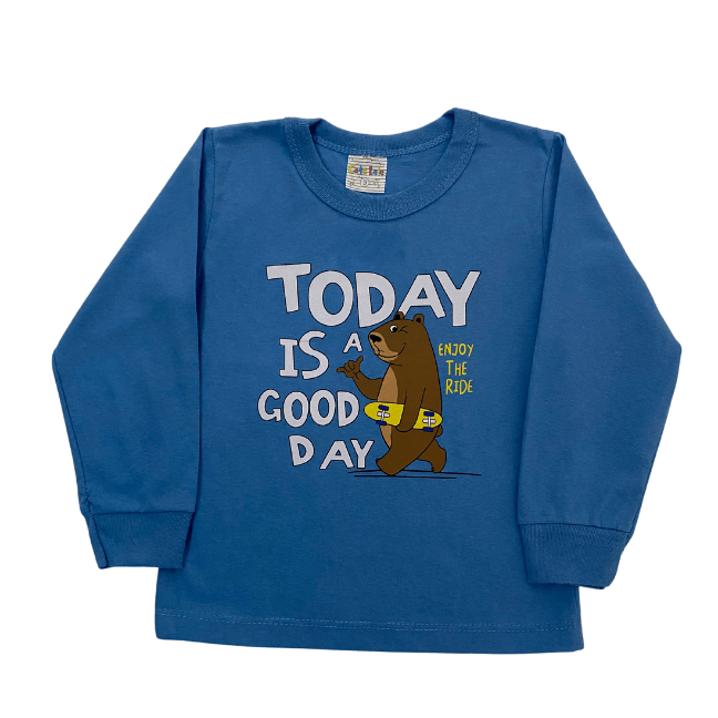 Camiseta Manga Longa Masculina - Good Day! Veste do 1 ao 3