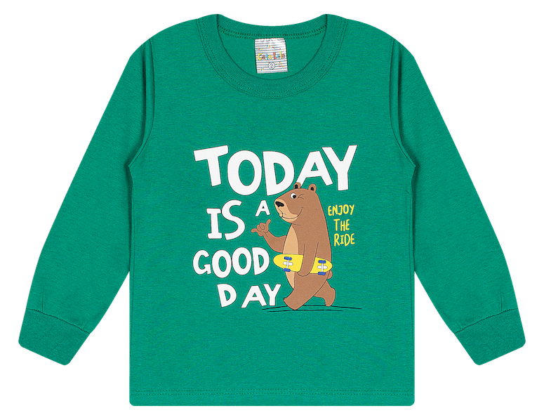 Camiseta Manga Longa Masculina - Good Day! Veste do 1 ao 3