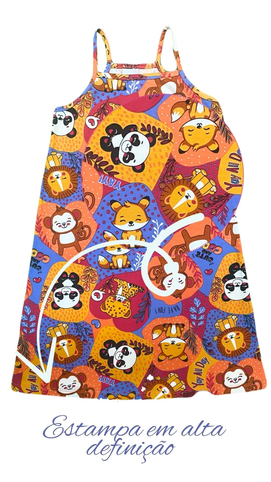 Vestido infantil Animais - tamanho 6 - Rovitex