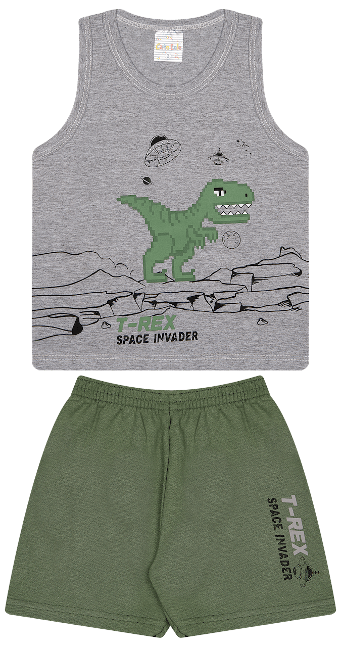 Conjunto Verão Masculino 2 peças Regata + Bermuda Moletinho - do 1 ao 3
