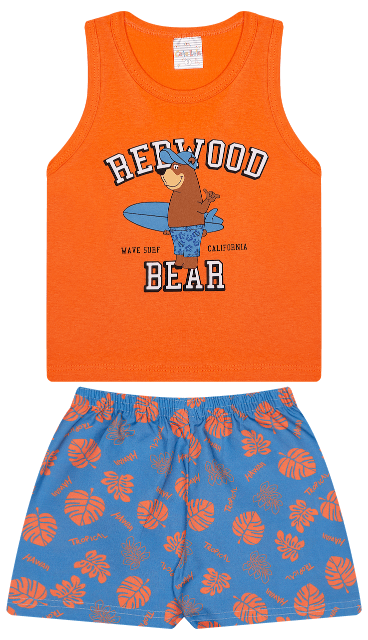 Conjunto Verão Masculino 2 peças Regatinha + Shorts Tactel - do 1 ao 3