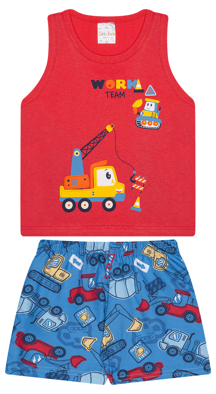Conjunto Verão Masculino 2 peças Regatinha + Shorts Tactel - do 1 ao 3
