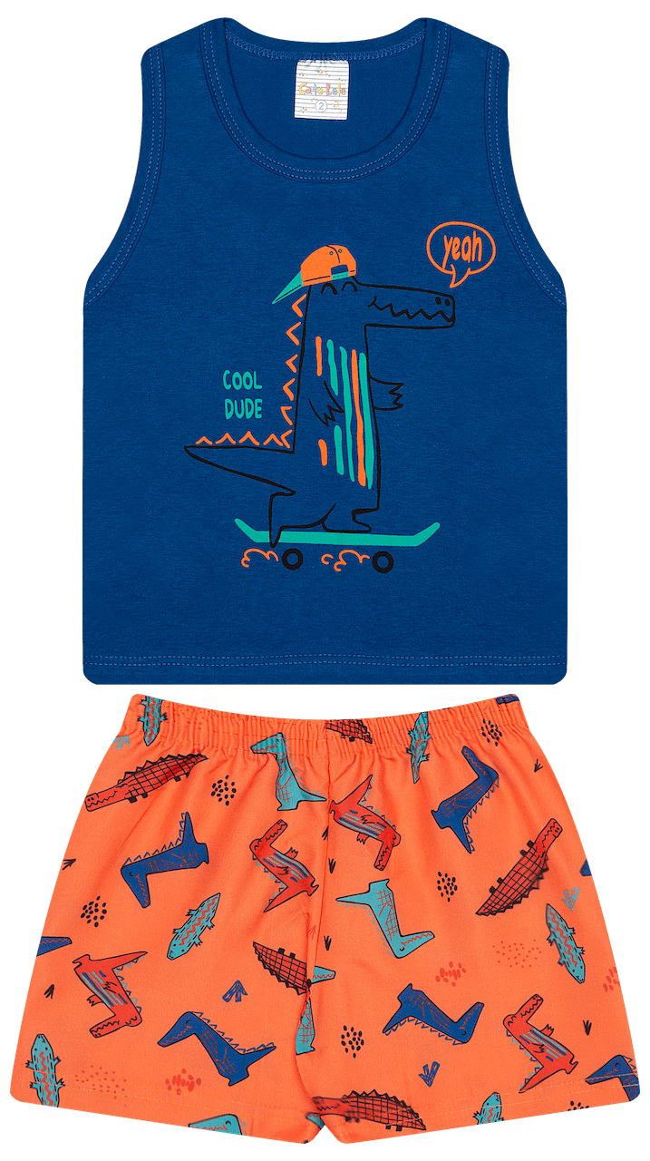 Conjunto Verão Masculino 2 peças Regatinha + Shorts Tactel - do 1 ao 3