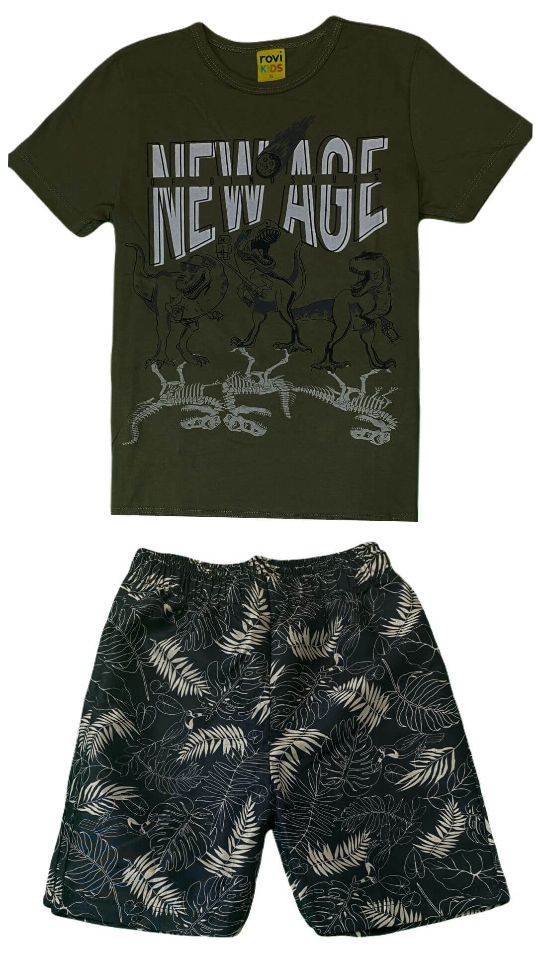 Conjunto Masculino Infantil Camiseta + Bermuda - Tamanho 4 e 6