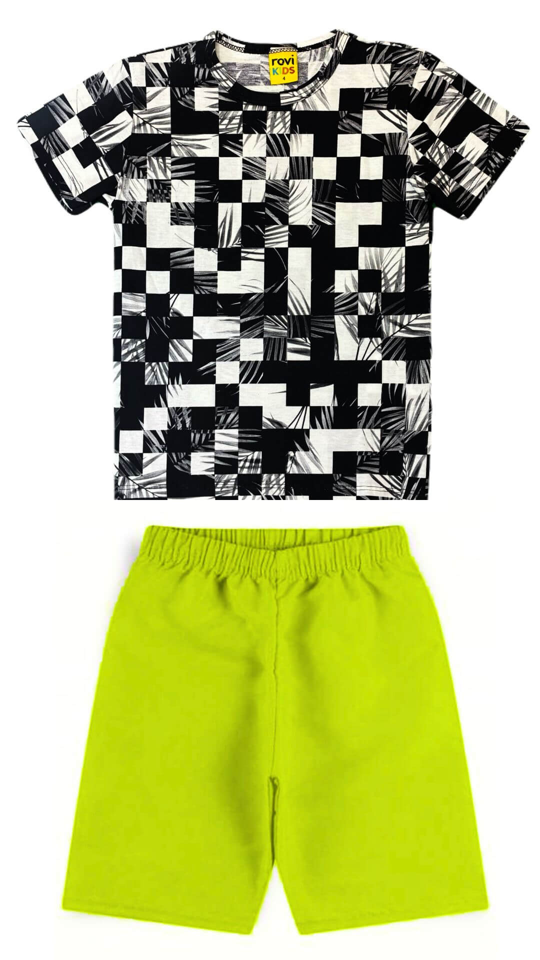 Conjunto Masculino Infantil Camiseta + Bermuda - Tamanho 4 e 6