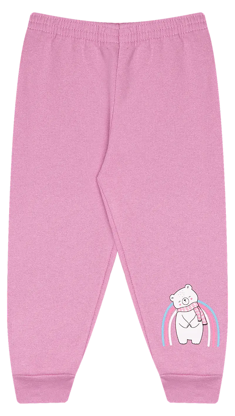 Calça infantil feminina em moletom – Conforto e estilo - Tamanho 1 ao 3