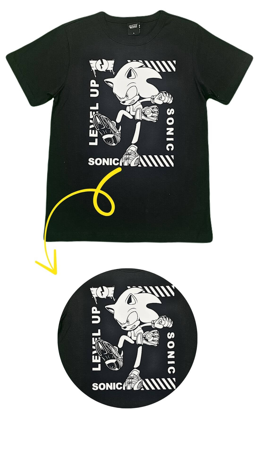 Camiseta Sonic Hedgehog - Tamanho 8 - Brandili