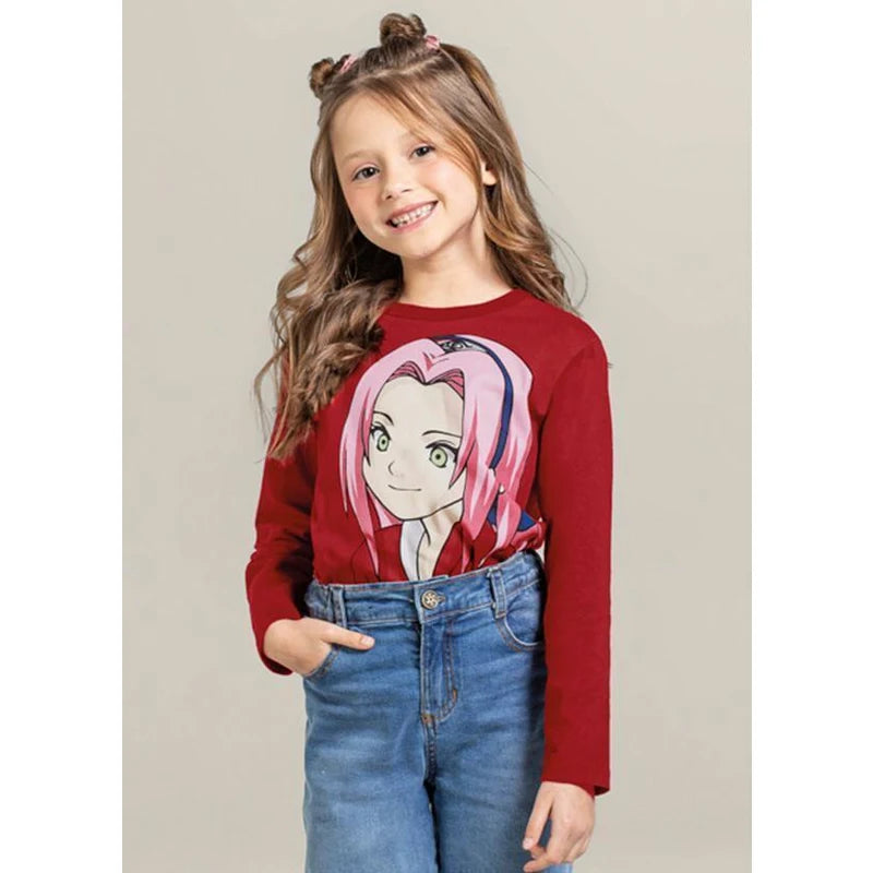 Camiseta Manga Longa Naruto Sakura - Tamanho 6 - Brandili