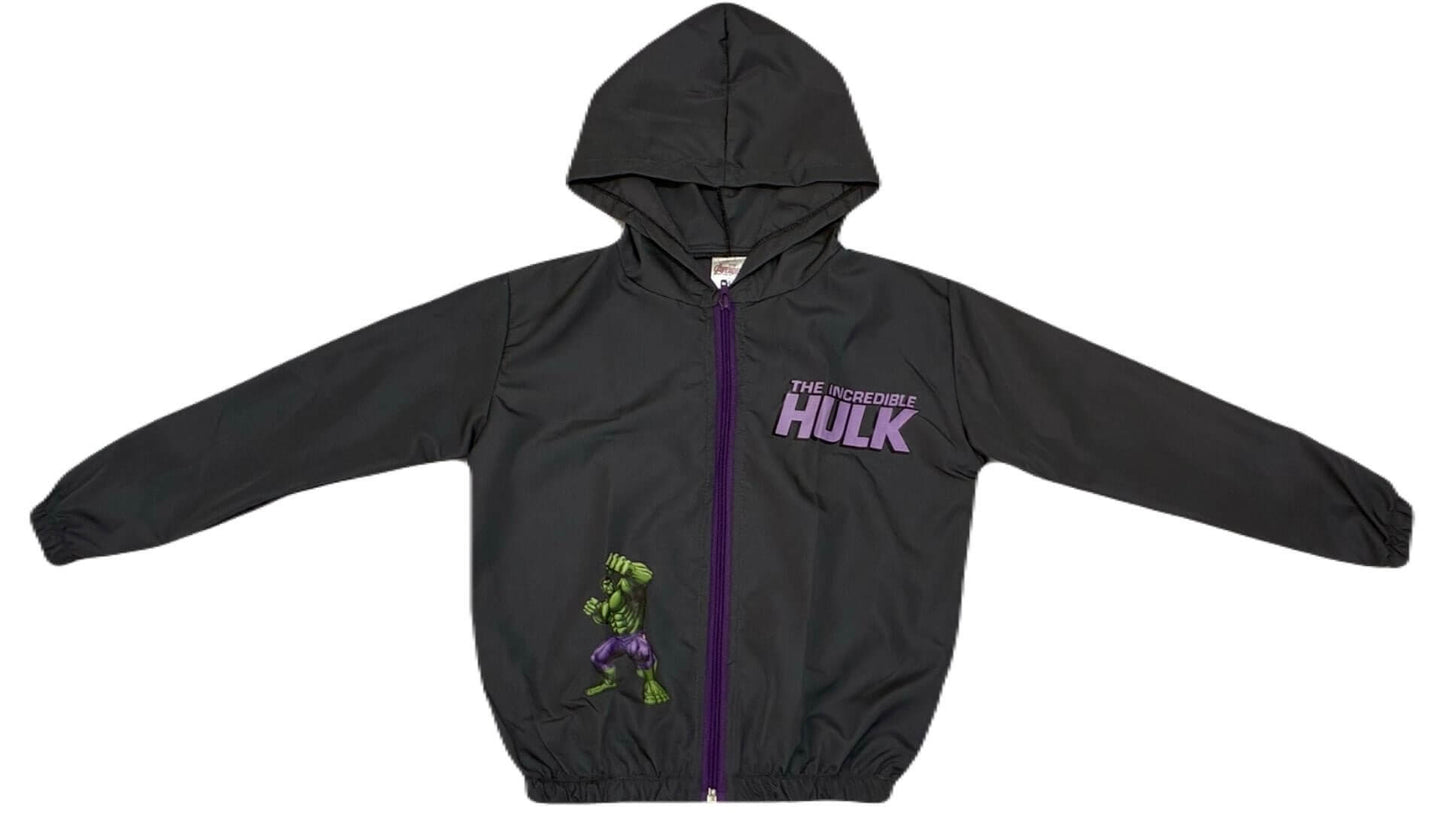 Jaqueta Corta Vento Infantil Masculino Hulk - Tamanhos 4 e 12