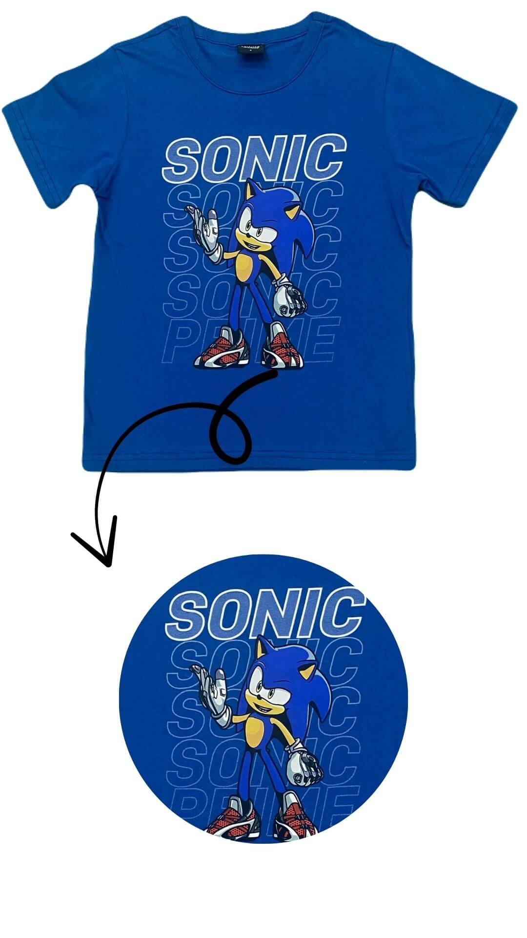 Camiseta Sonic Hedgehog - Tamanho 6 - Brandili