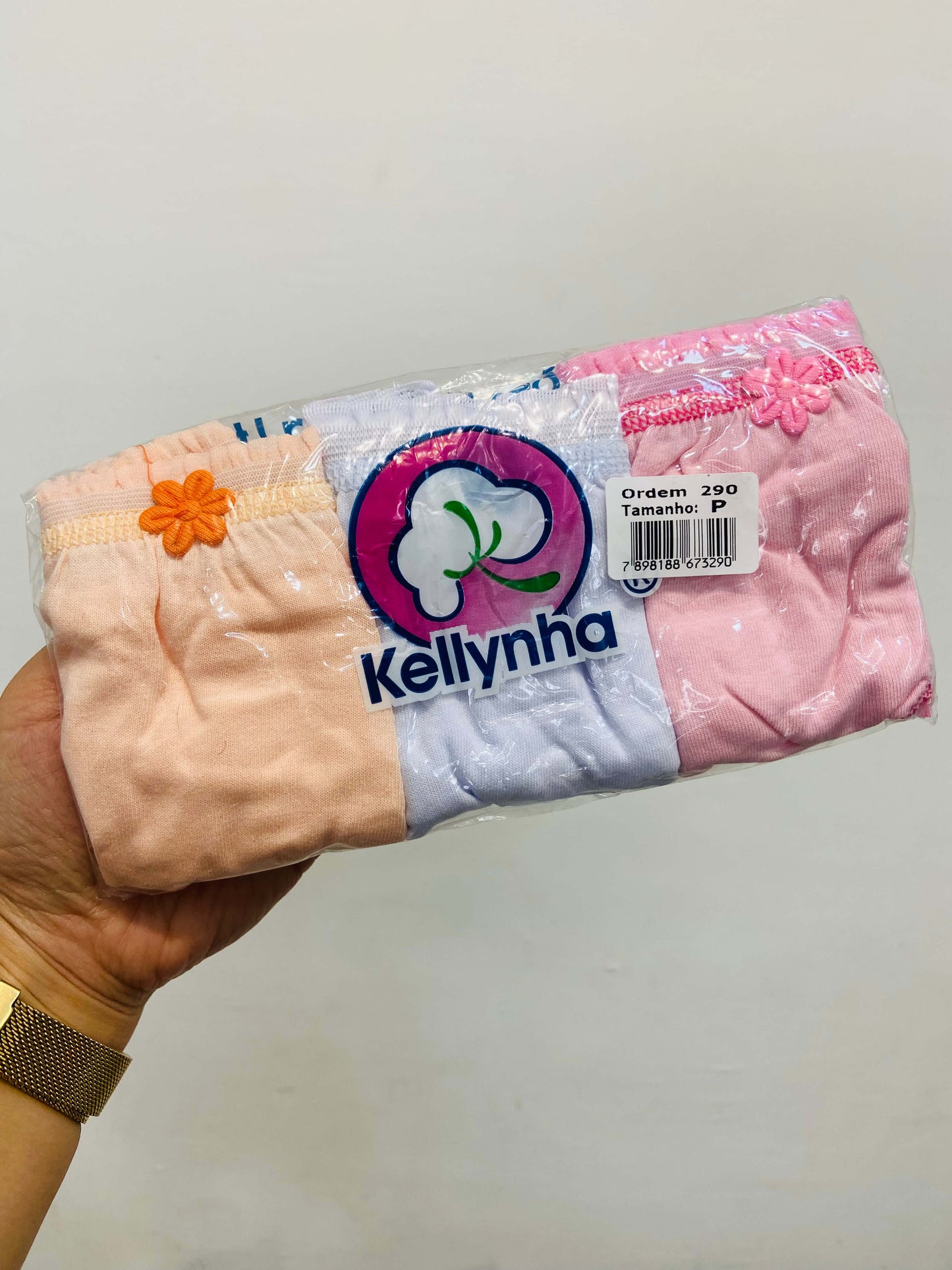 Calcinha Infantil lisa e estampada - Tamanhos do P ao G