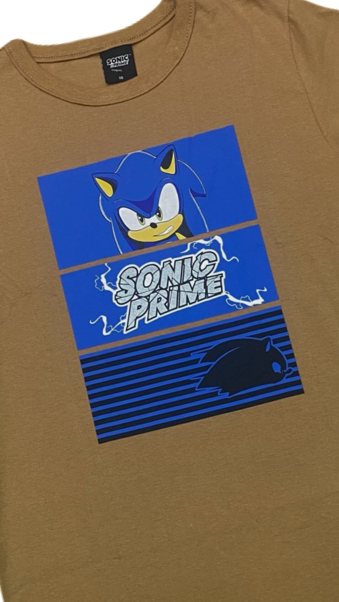 Camiseta Sonic Hedgehog Prime - Tamanhos 4 e 10 - Brandili