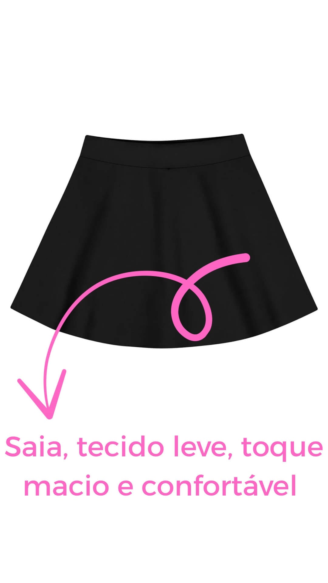 Conjunto infantil Feminino Regata preta + Saia - tamanho 8 - Rovitex