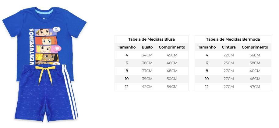 Conjunto Masculino Infantil Os Aventureiros - Tamanho 4