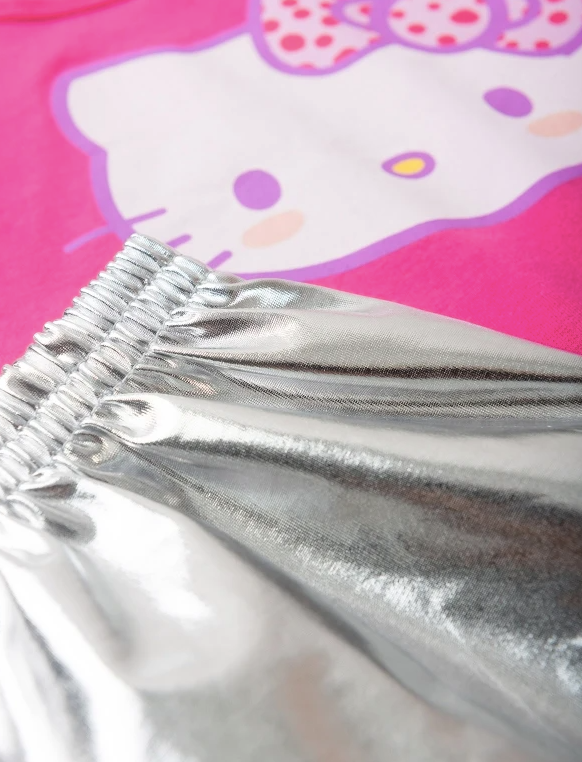 Conjunto Feminino Infantil Brilho - Hello Kitty - Tamanho do 2 ao 12