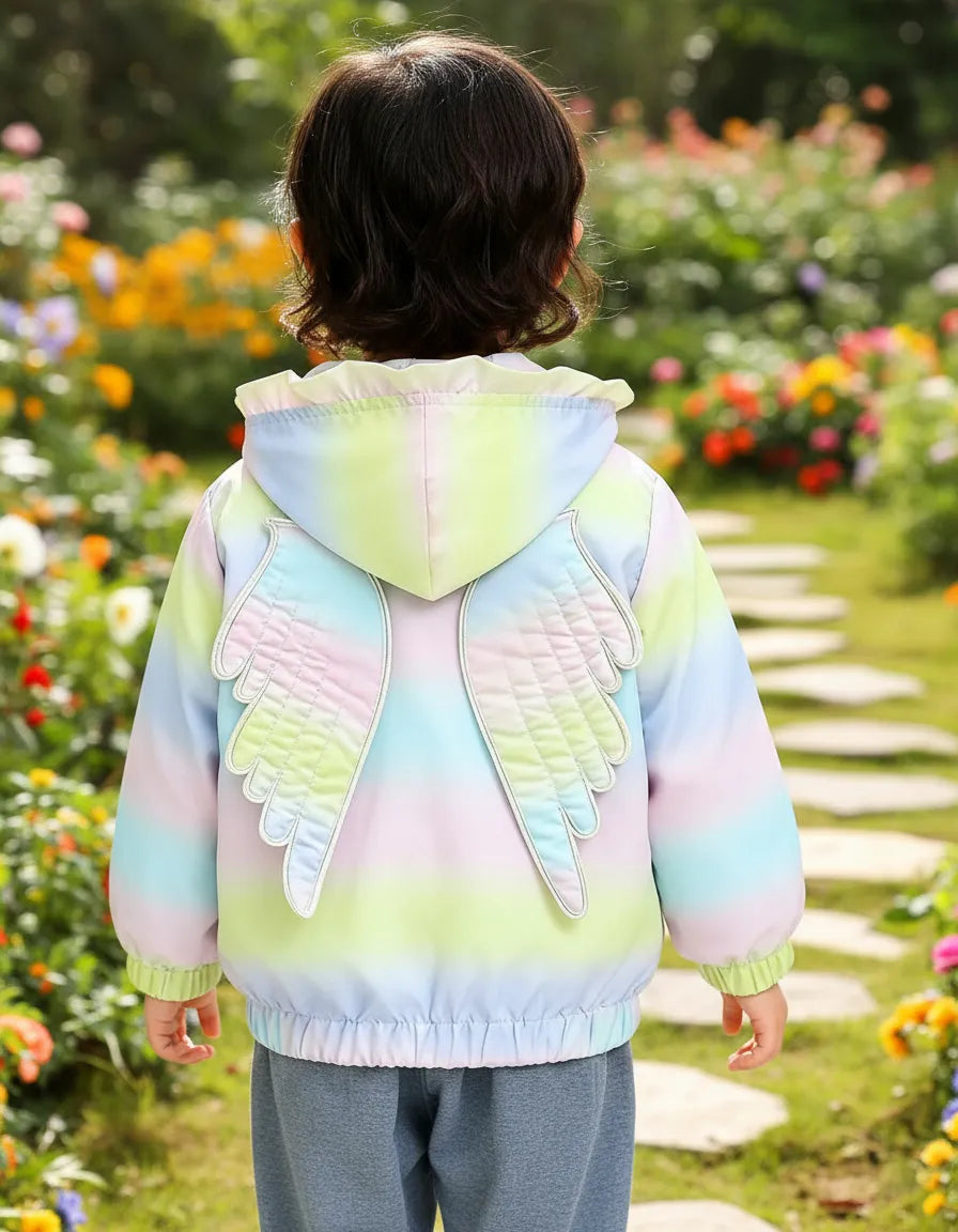 Corta-vento Infantil c/ Asas Capuz Forro e Resistente a água