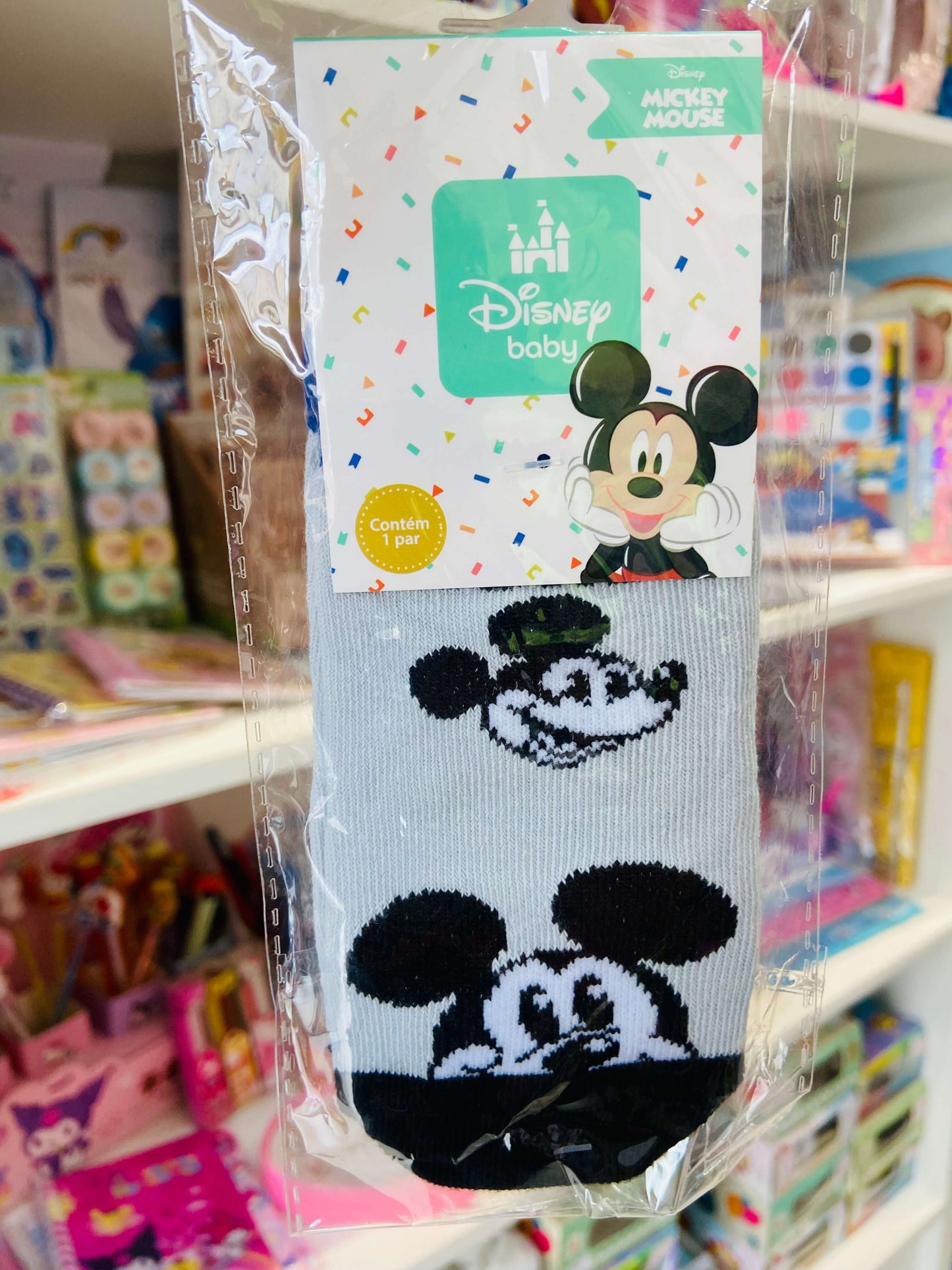 Meia cano curto Mickey Mouse - Tamanhos do 0 ao 4