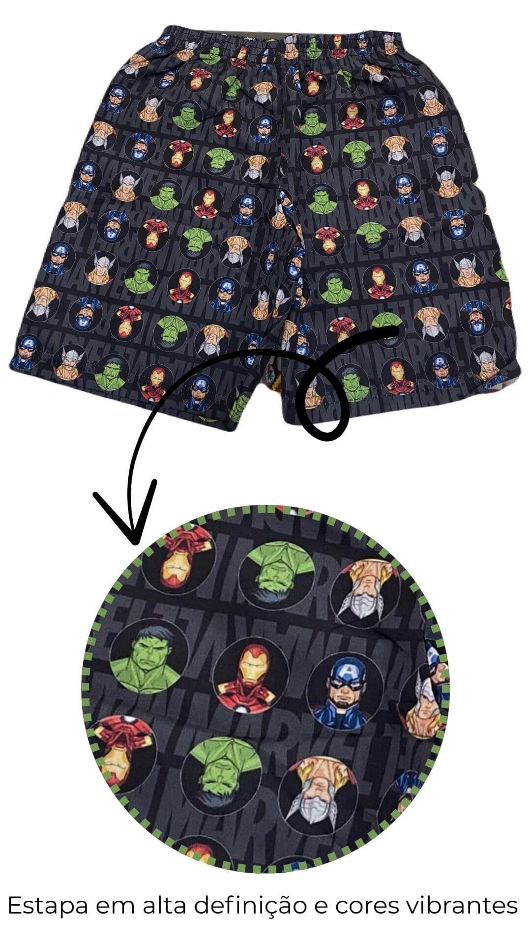 Conjunto Infantil Masculino Vingadores - Tamanho 8