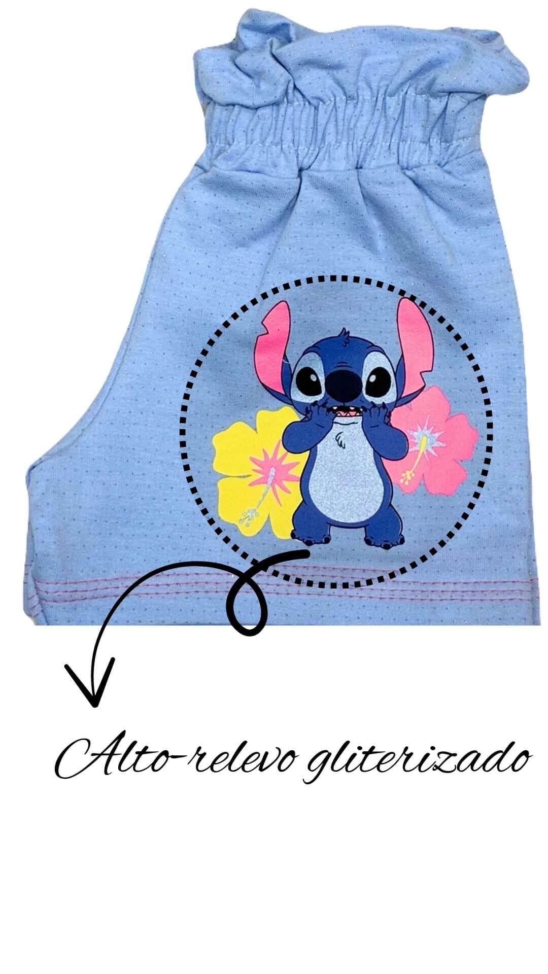 Conjunto Infantil Feminino Stitch - Tamanhos 3 e 6