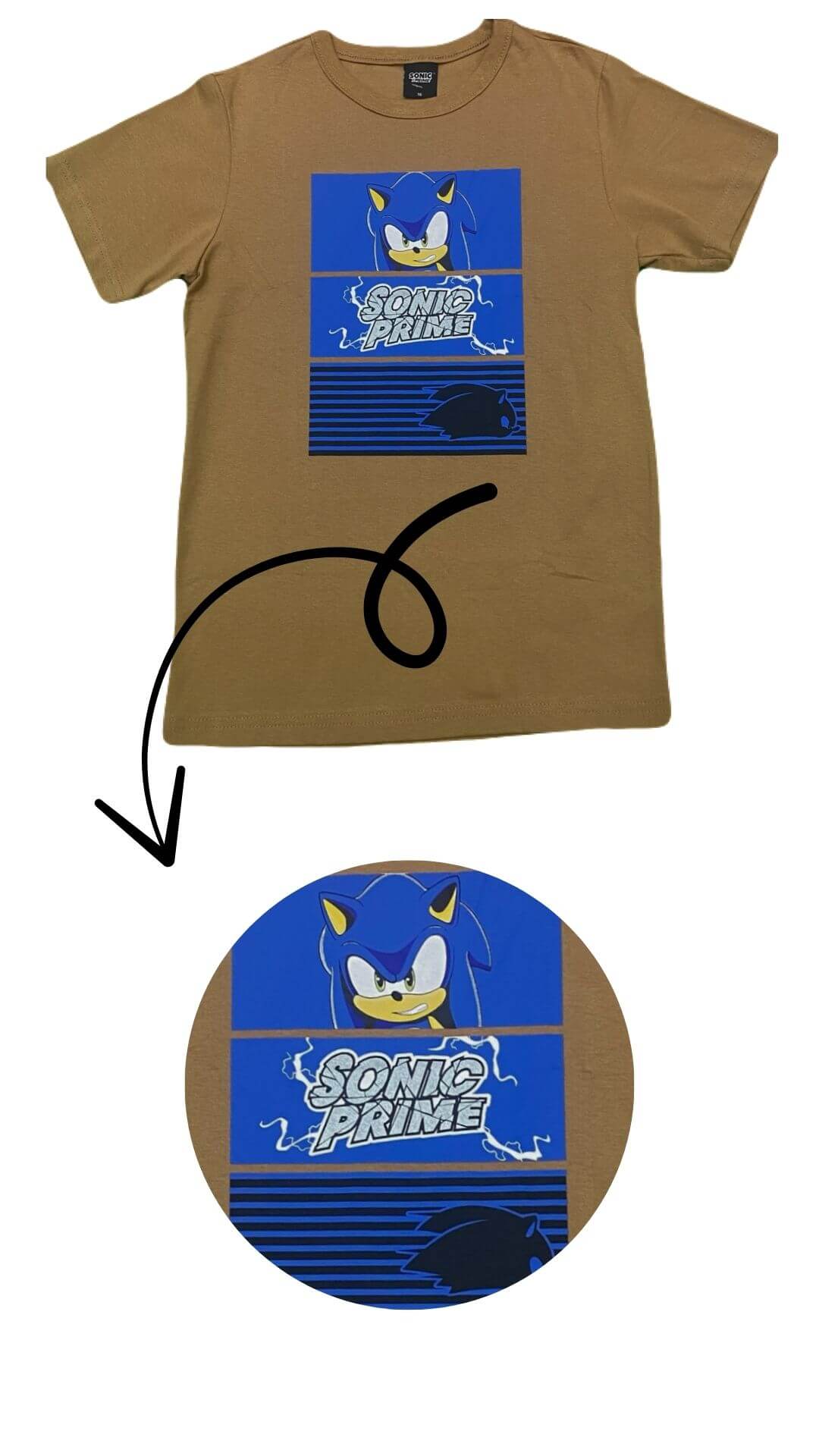 Camiseta Sonic Hedgehog Prime - Tamanhos 4 e 10 - Brandili