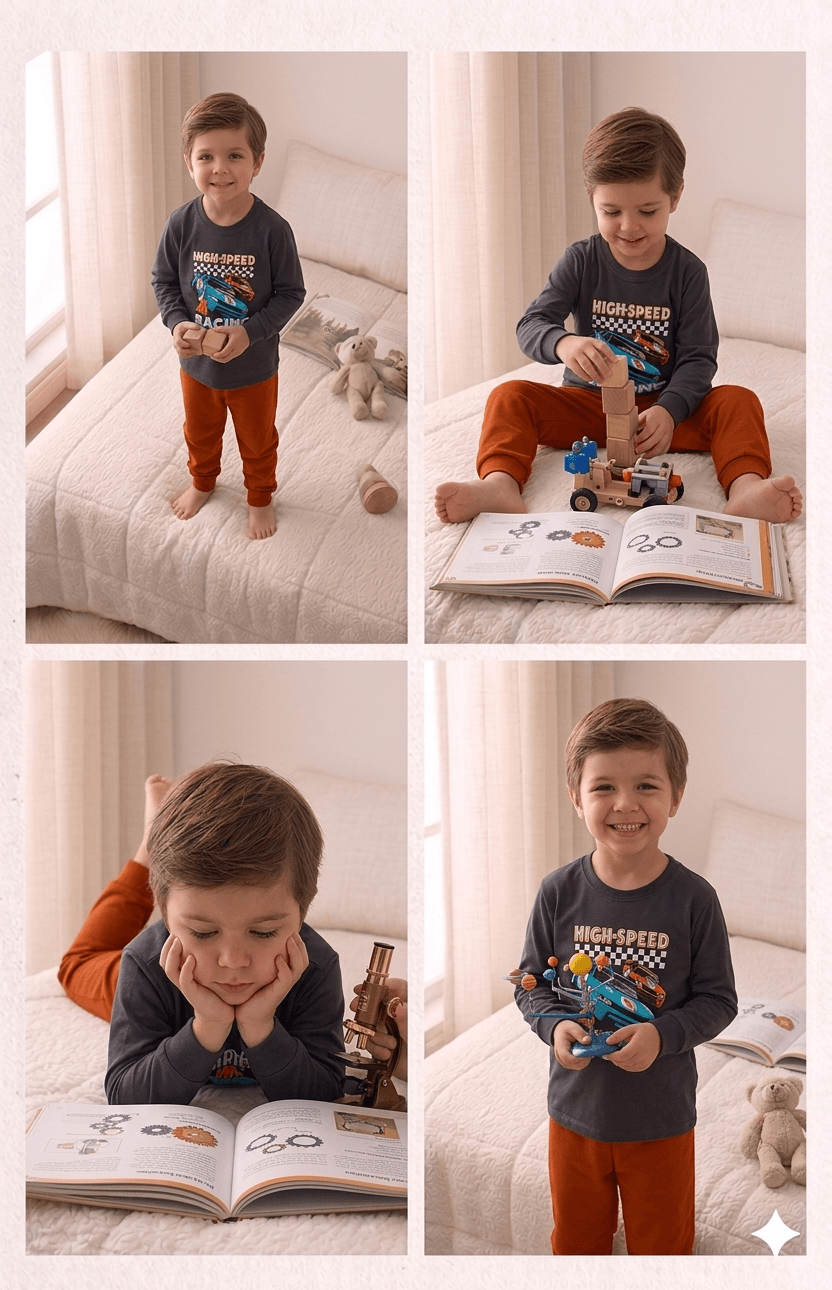 Conjunto Infantil Masculino 2 peças Moletom - Meia Estação - Tamanho 4, 6 e 8