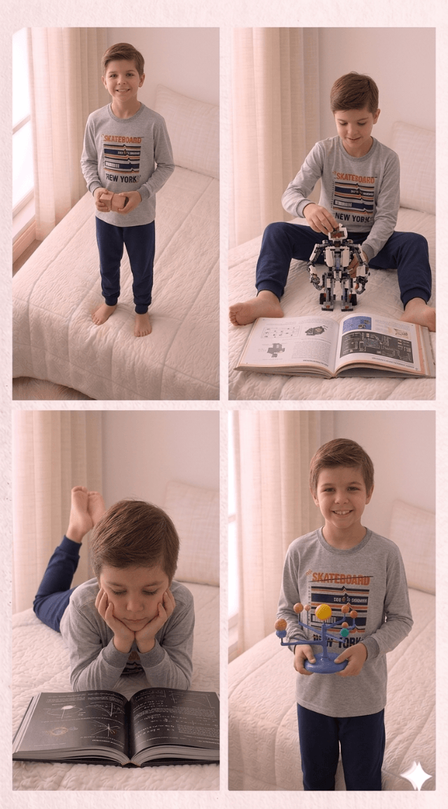 Conjunto Infantil Masculino 2 peças Moletom - Meia Estação - Tamanho 10, 12 e 14