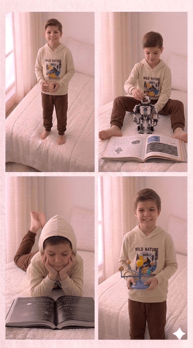 Conjunto Infantil Masculino 2 peças Moletom - Com capuz - Meia Estação - Tamanho 10,12 e 14