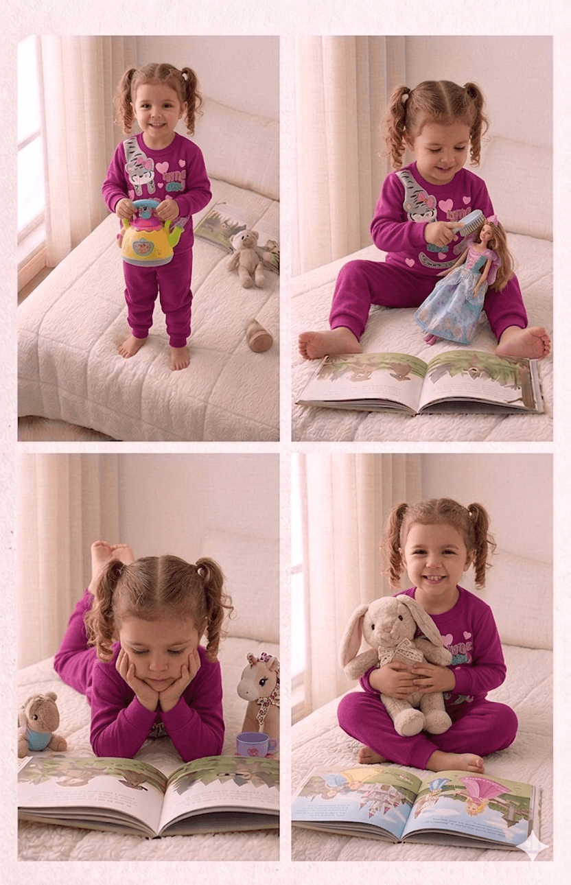 Conjunto Infantil Feminino 2 peças Moletom - Meia Estação - Tamanho 1 ao 3