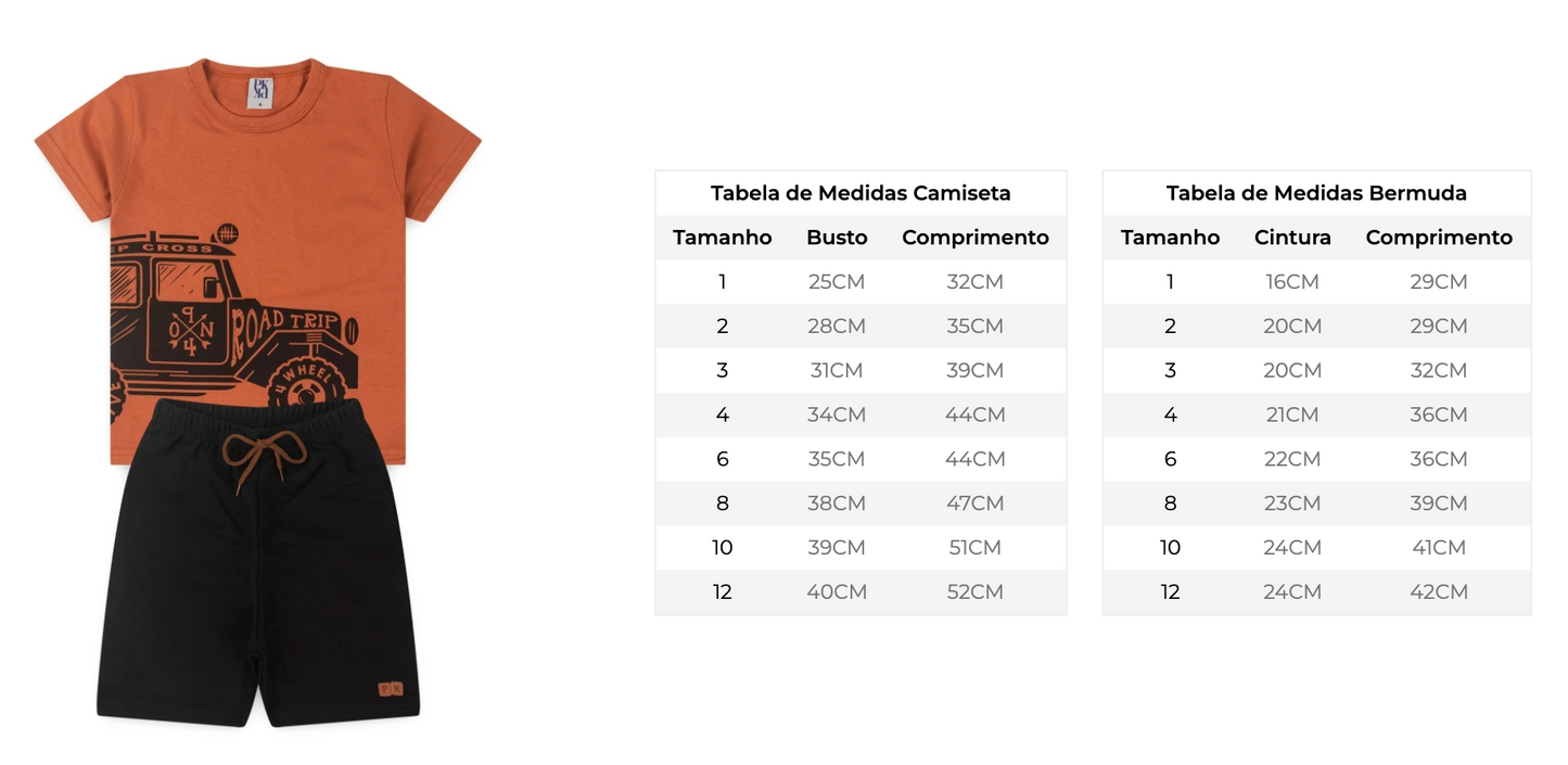 Conjunto Masculino Infantil Viagem - Tamanho 2 e 3