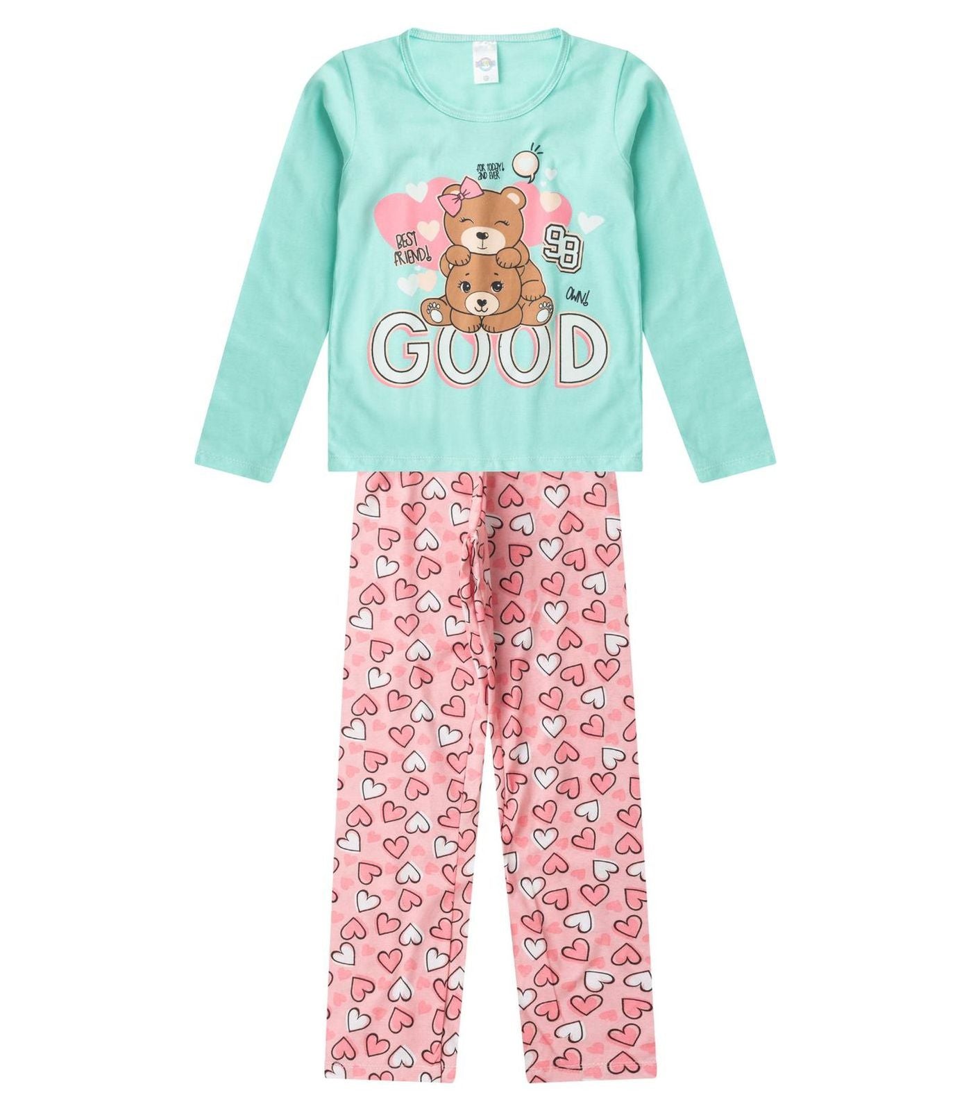 Conjunto de Pijama Feminino manga longa que brilha no escuro! Veste do 10 ao 14