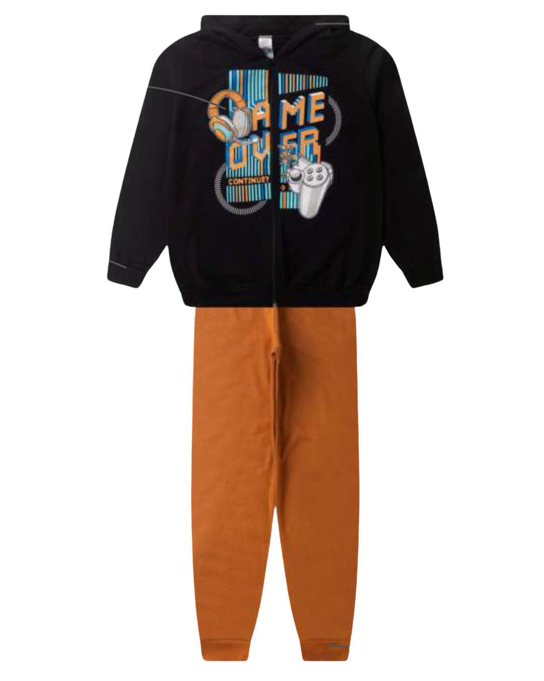 Conjunto 2 peças Masculino Meia Estação - Jaqueta Com Capuz e Calça Moletom Peluciada! Veste do 10 ao 16