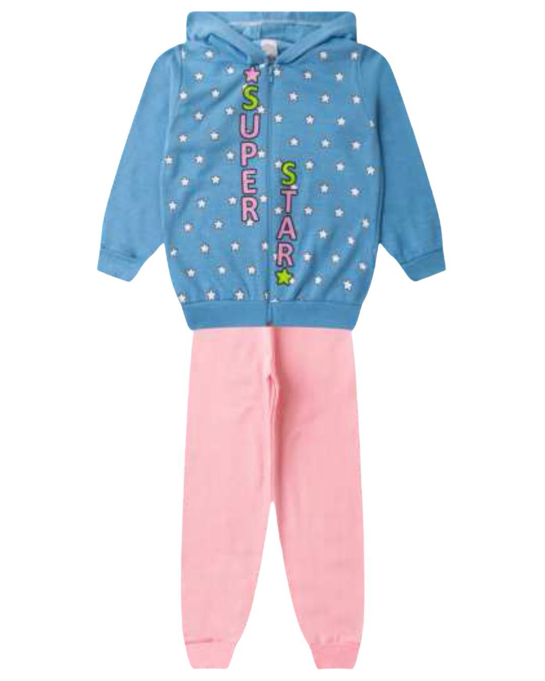 Conjunto 2 peças Feminino Meia Estação - Jaqueta Com Capuz e Calça Moletom Peluciada! Veste do 4 ao 8