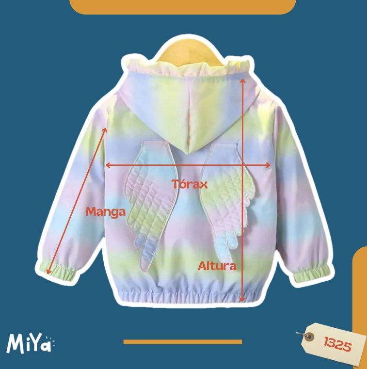 Corta-vento Infantil c/ Asas Capuz Forro e Resistente a água