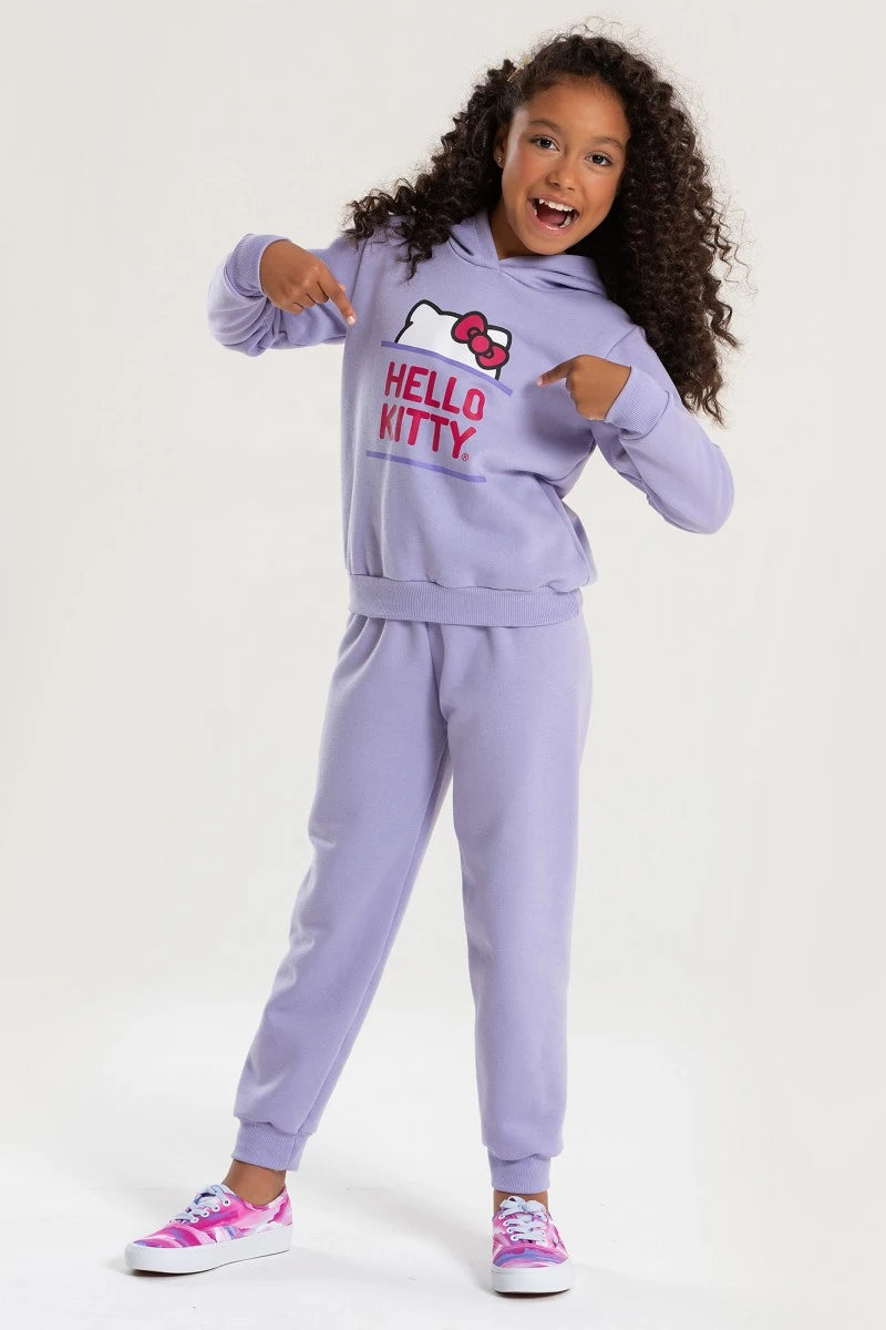 Conjunto Feminino Infantil Orelhinhas - Hello Kitty - Tamanho do 1 ao 12