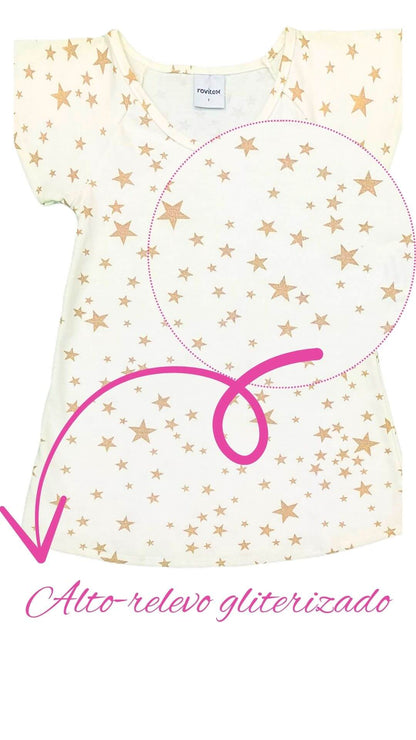 Vestido infantil Festividades Estrela Dourada - tamanho 1 - Rovitex