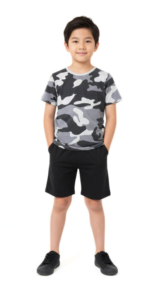 Conjunto Masculino Infantil Camiseta + Bermuda - Tamanho 10