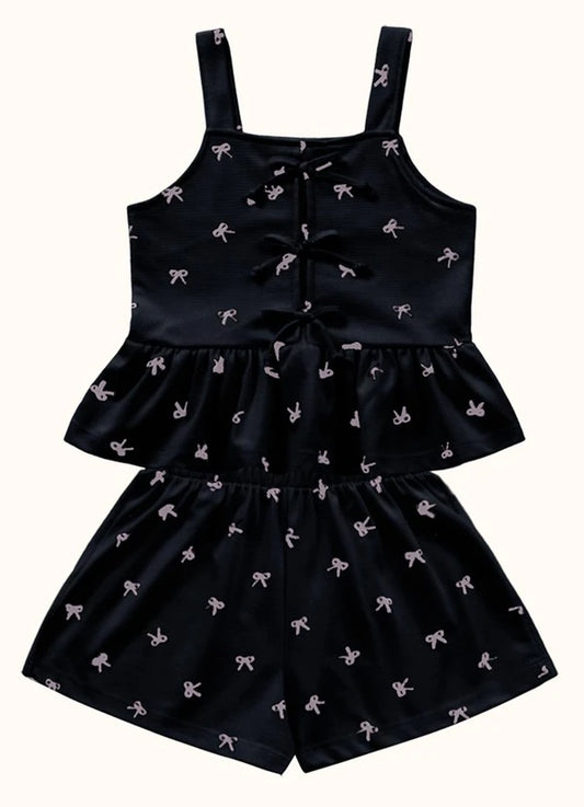 Conjunto 2 Peças Feminino Blusa e Short em malha Favo- Fakini Kids - Tamanho 6