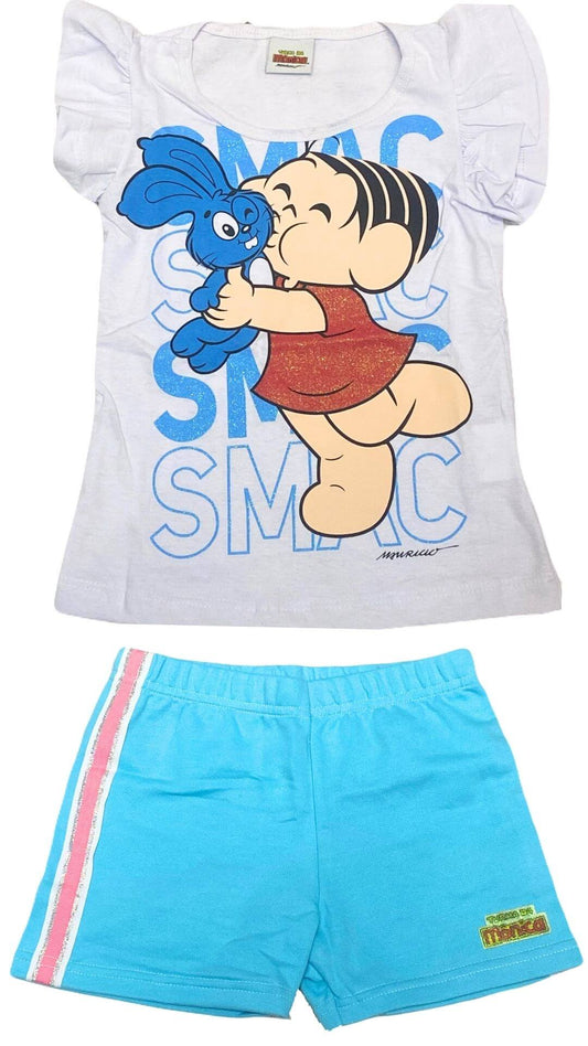 Conjunto Infantil Feminino Mônica - Tamanho 4