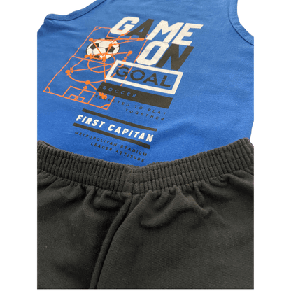 Conjunto 2 peças Menino Dia a Dia Regata + Bermuda Moletinho - do 4 ao 8