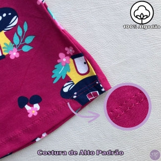 Vestido Verão Floresta Cogumelo - Tamanho 1 e 2 - KYLY