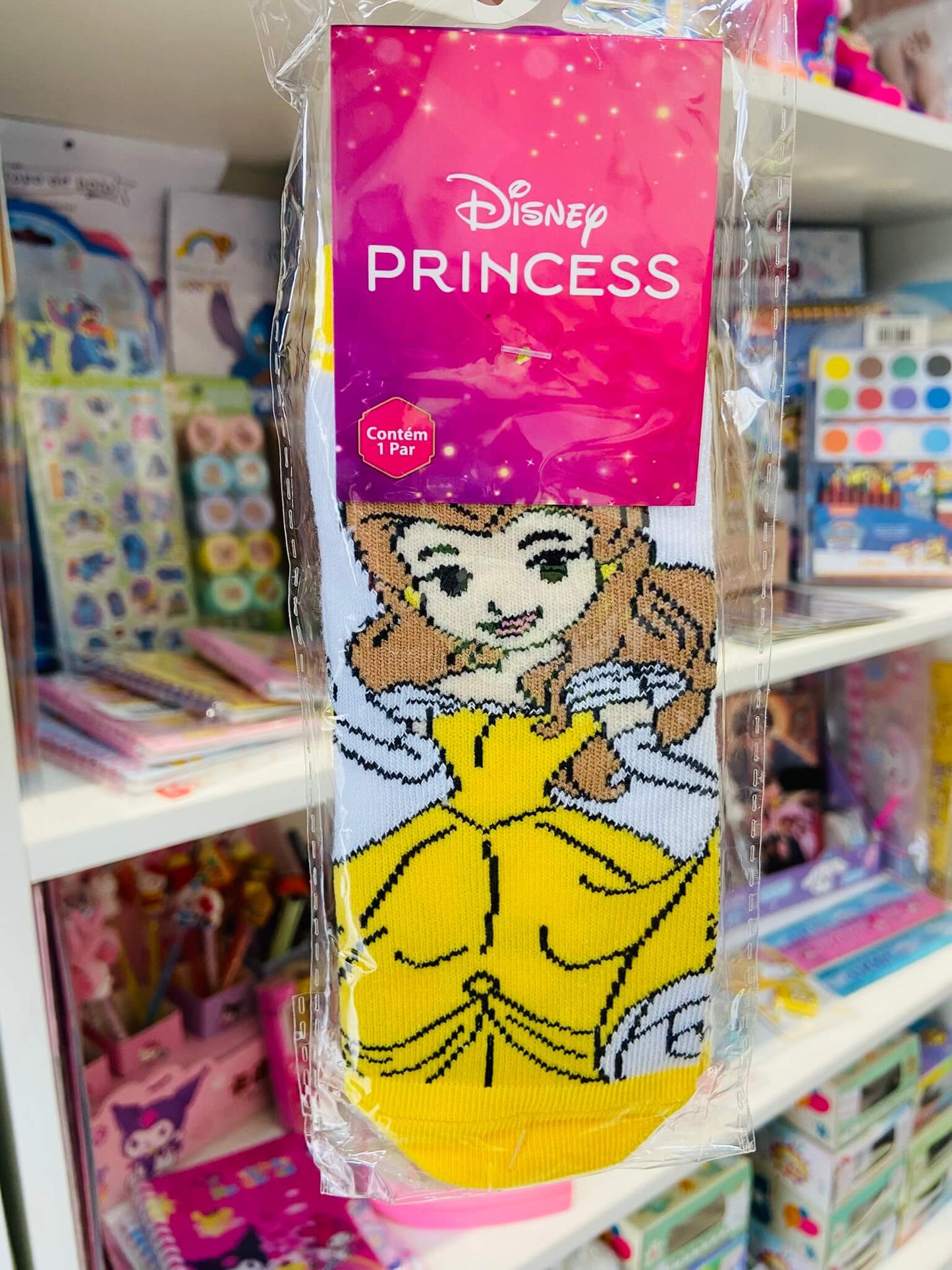 Meia cano médio Princesas - Tamanhos do 4 ao 10