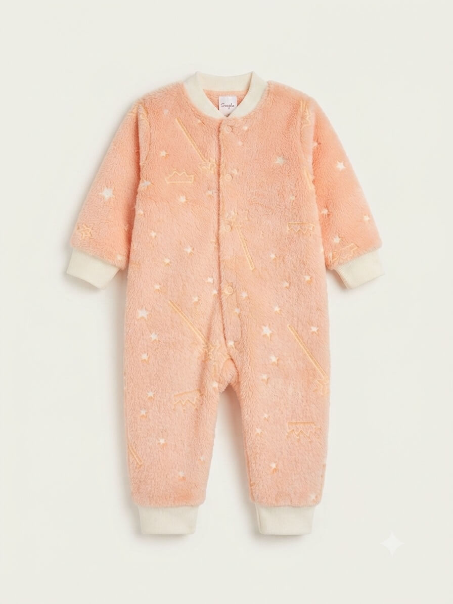 Macacão Pijama Feminino Fleece Mantinha de Bebê - Tamanhos do 1 ao 3
