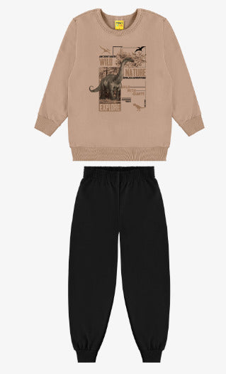 Conjunto Infantil Masculino blusão e calça - Meia Estação - Tamanhos do 4 ao 8