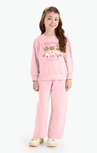 Conjunto Infantil Feminino blusão e calça - Meia Estação - Tamanhos do 1 ao 10