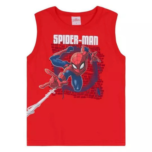 Camiseta Regata Marvel Homem Aranha - Tamanho 1 ao 3 - Brandili