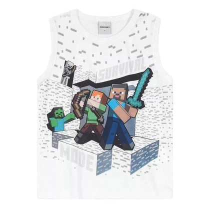 Camiseta Regata Minecraft 3D - Tamanhos 6 ao 14 - Brandili
