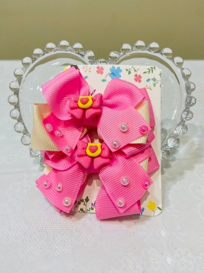 kit de 2 laços com pérolas