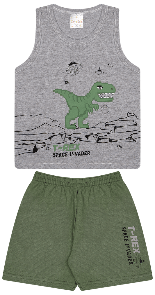 Conjunto Verão Masculino 2 peças Regata + Bermuda Moletinho - do 1 ao 3