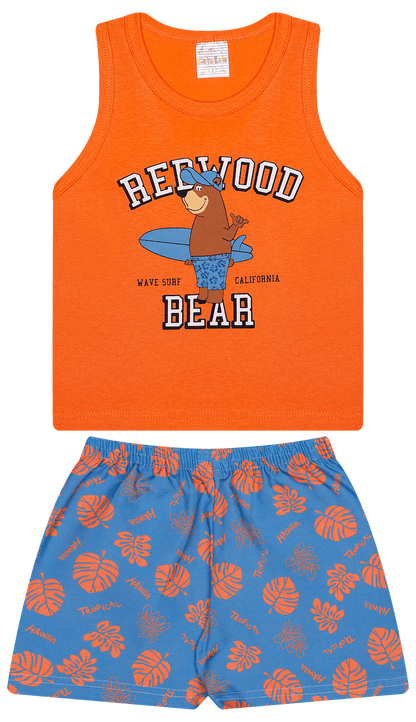 Conjunto Verão Masculino 2 peças Regatinha + Shorts Tactel - do 1 ao 3