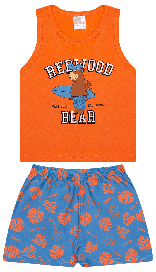 Conjunto Verão Masculino 2 peças Regatinha + Shorts Tactel - do 1 ao 3